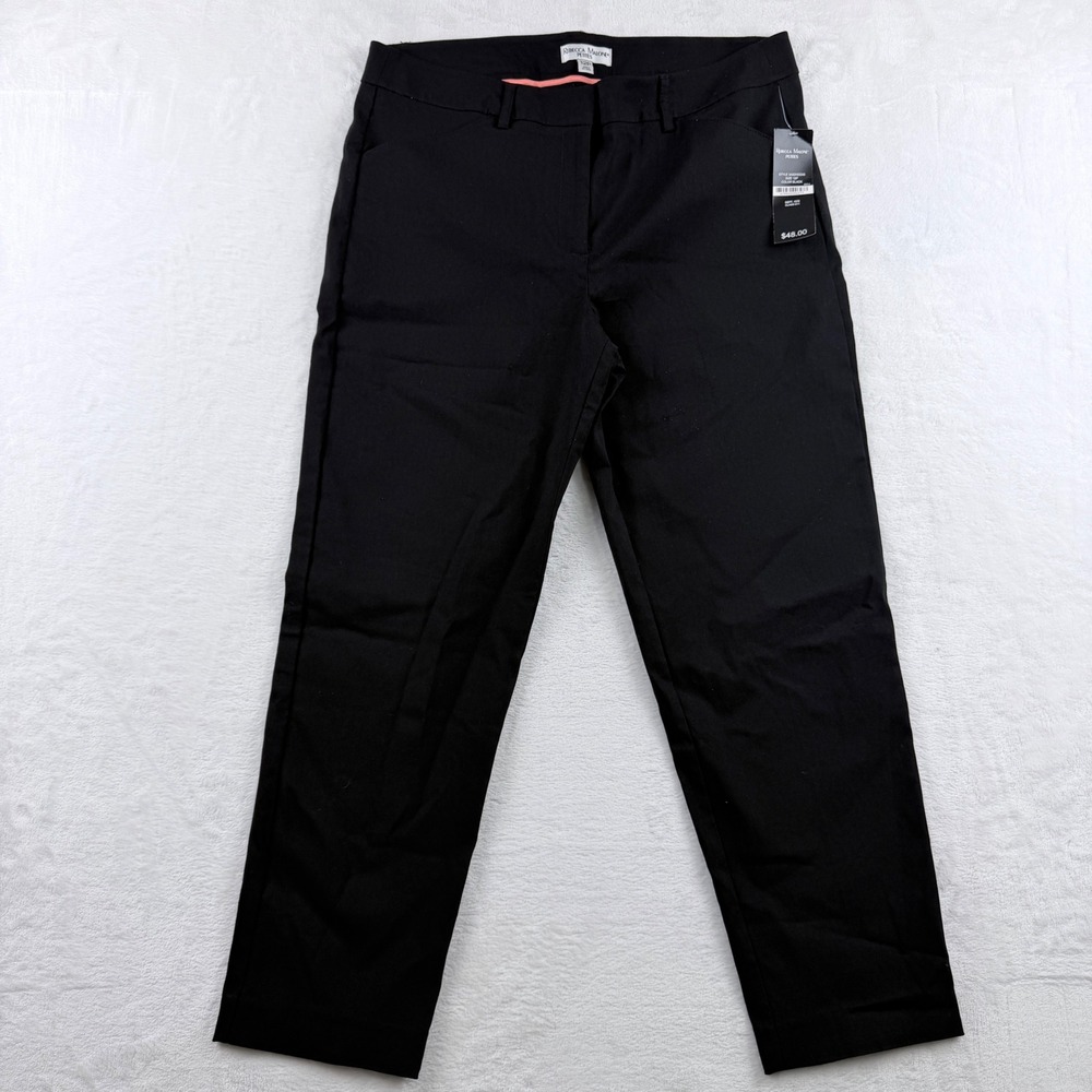 Rebecca Malone Petites Trousers Black Straight Leg Stretch Pants 12P